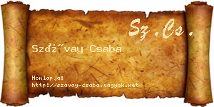 Szávay Csaba névjegykártya
