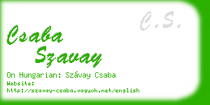 csaba szavay business card